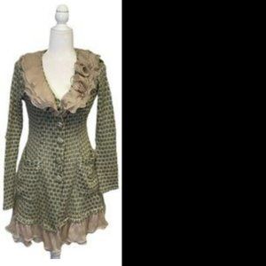 Anthropologie Ryu Boutique Ruffle Rosette Cluster Cardigan Dress (NTW)